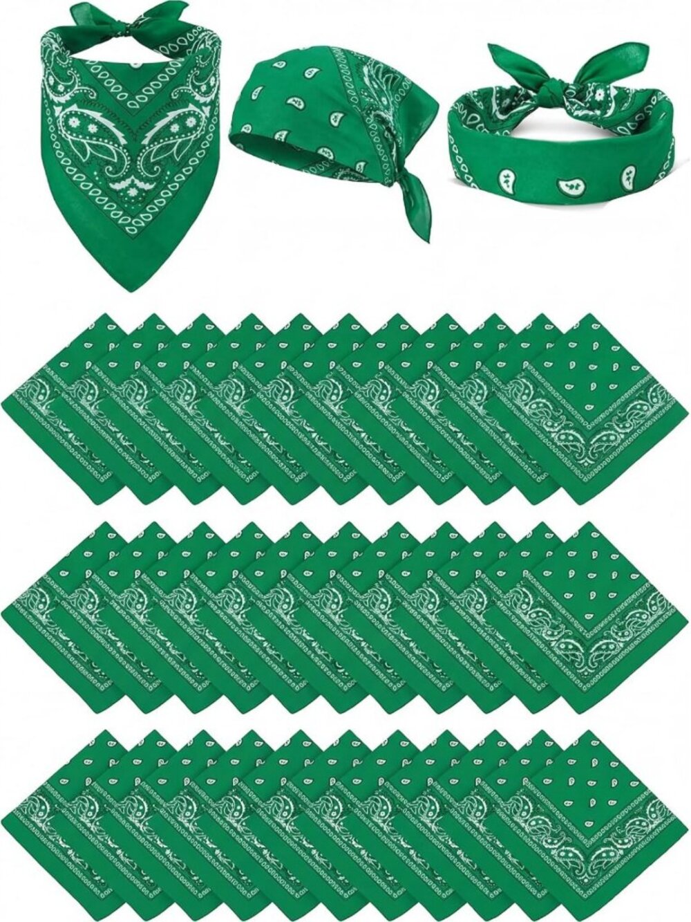 100 Pack Paisley Bandanas for Western Parties, Festivals & Costumes - Versatile